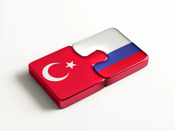 Konsep Puzzle Turki Rusia — Stok Foto