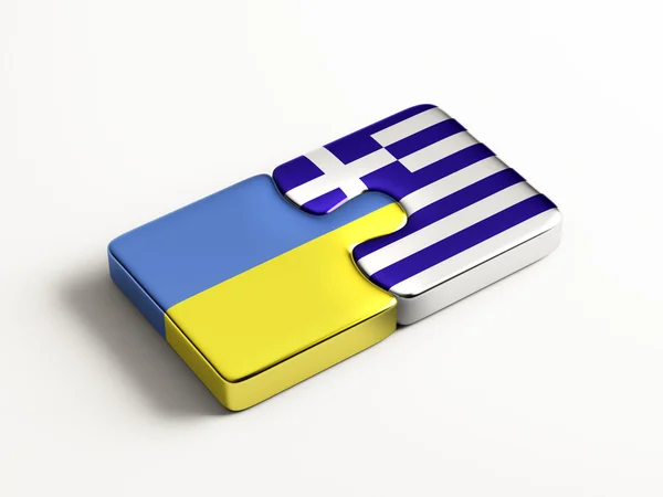 Ukraine Grèce Puzzle Concept — Photo