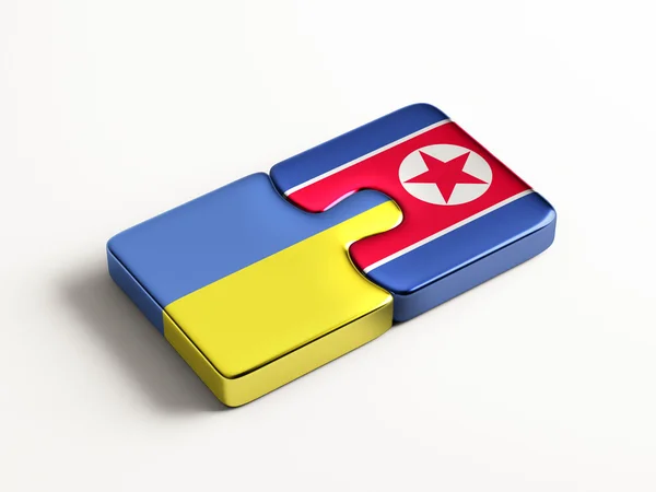 ウクライナ北朝鮮パズル コンセプト — ストック写真