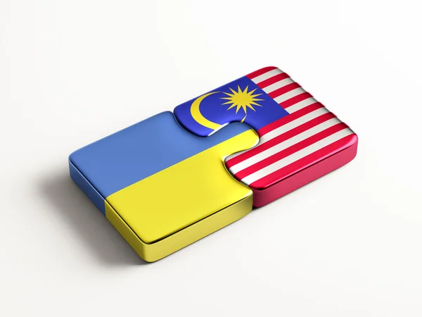 Ukraine Malaysia  Puzzle Concept — Stock Photo, Image