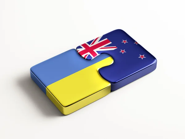 Ukraine Nouvelle-Zélande Puzzle Concept — Photo