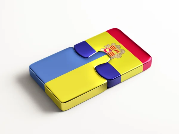 Ukraina Andorra Puzzle käsite — kuvapankkivalokuva