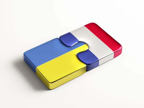 Ukraine France Puzzle Concept — Photo