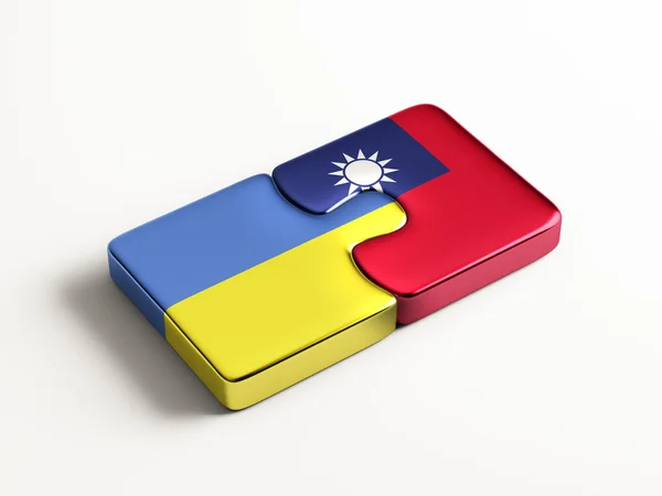 Ukraine Taiwan  Puzzle Concept — Stock Photo, Image