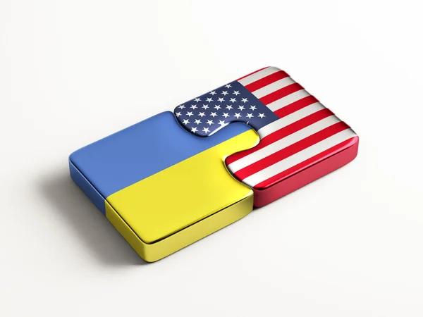 États-Unis Ukraine Puzzle Concept — Photo