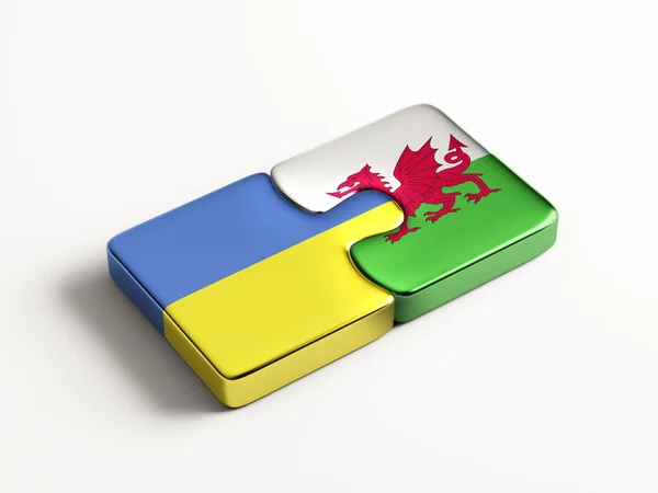 Pays de Galles Ukraine Puzzle Concept — Photo