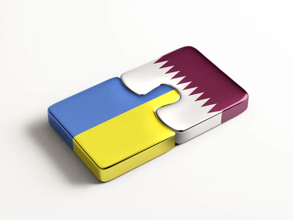 Qatar Ukraine Puzzle Concept — Photo