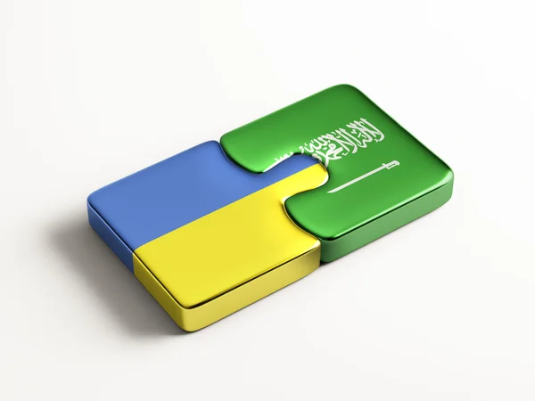 Arabie Saoudite Ukraine Puzzle Concept — Photo