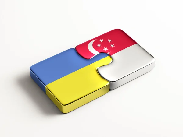 Singapore ukraine puzzle konzept — Stockfoto