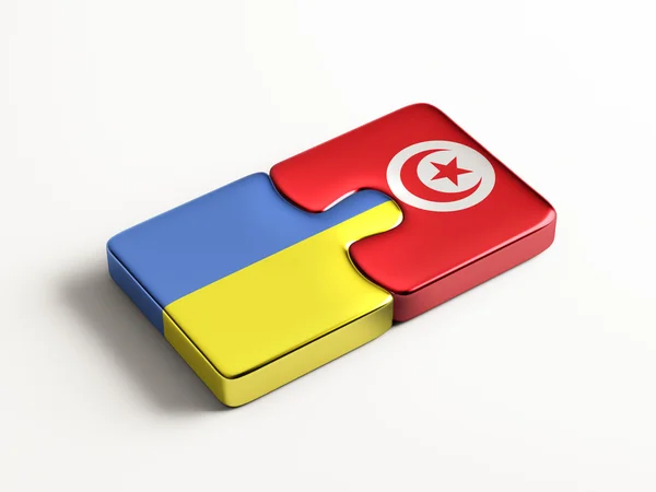 Tunisia Ukraine  Puzzle Concept — Stock Photo, Image