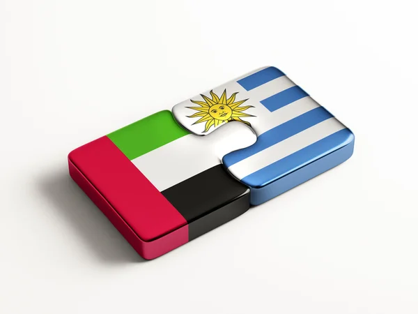 Uruguay Emiratos Árabes Unidos Puzzle Concepto — Foto de Stock