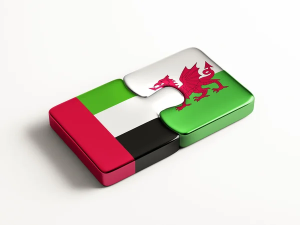 País de Gales United Arab Emirates Puzzle Concept — Fotografia de Stock
