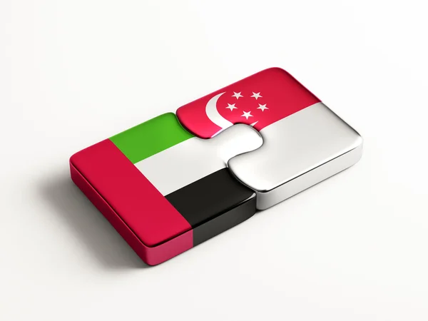 Singapore vereinigte arabische Emirate Puzzle-Konzept — Stockfoto