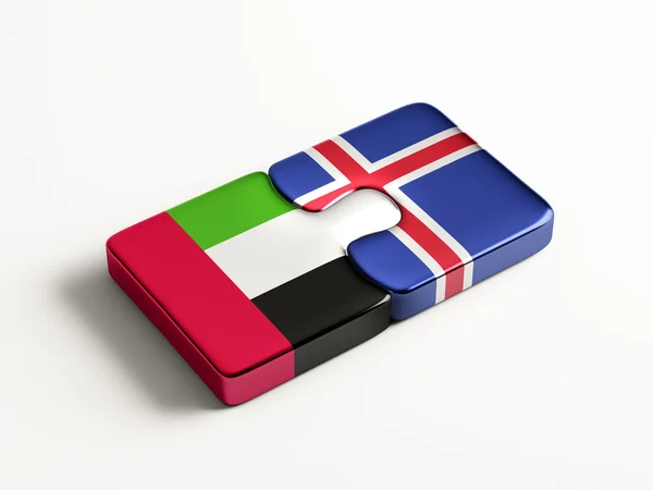 Islande Émirats arabes unis Puzzle Concept — Photo