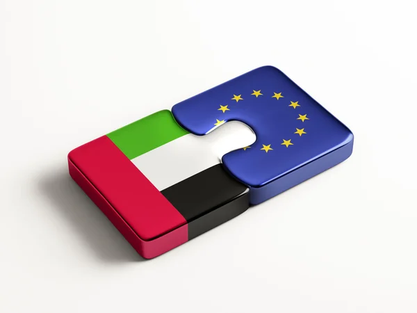 União Europeia United Arab Emirates Puzzle Concept — Fotografia de Stock