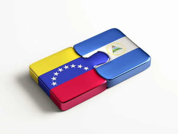 Venezuela Nicaragua Puzzle-Konzept — Stockfoto