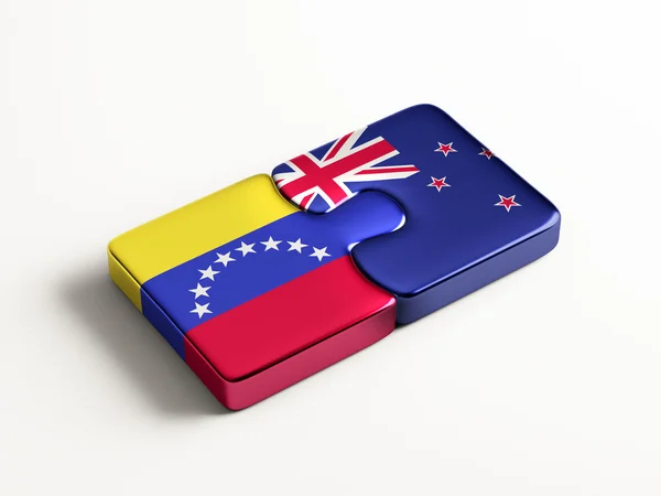 Venezuela New Zealand  Puzzle Concept — Stock Photo, Image