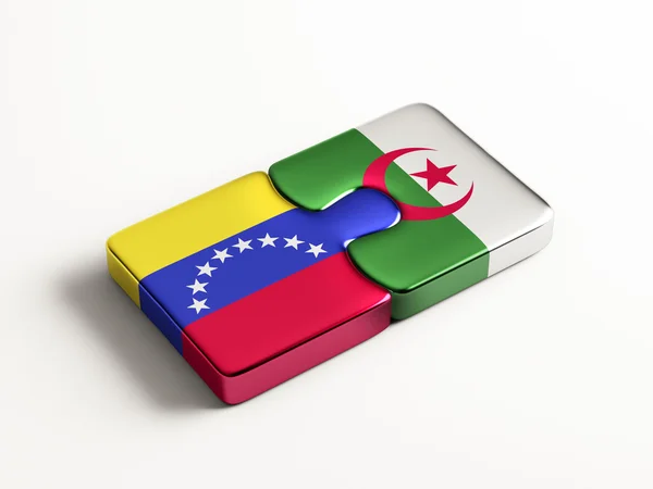 Concetto di Puzzle di Venezuela Algeria — Foto Stock