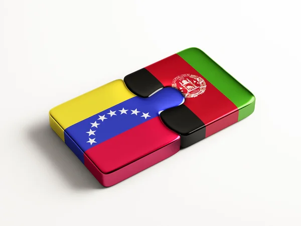 Venezuela Afganistan Puzzle Concept — Fotografie, imagine de stoc