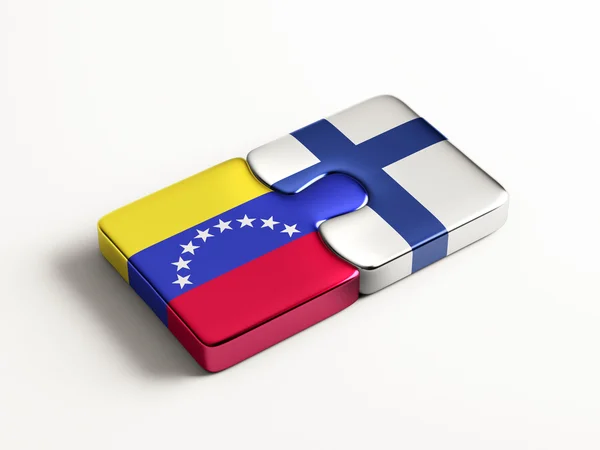 Venezuela Finland  Puzzle Concept — Stock Photo, Image