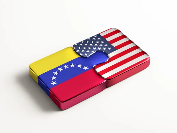 Estados Unidos Venezuela Puzzle Concepto — Foto de Stock