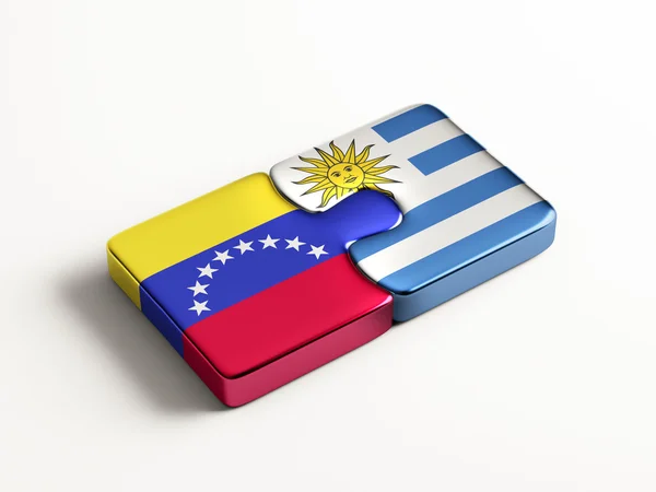 Uruguay Venezuela Puzzle Concept — Photo