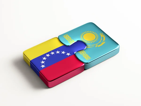 Kazajstán Venezuela Puzzle Concepto — Foto de Stock