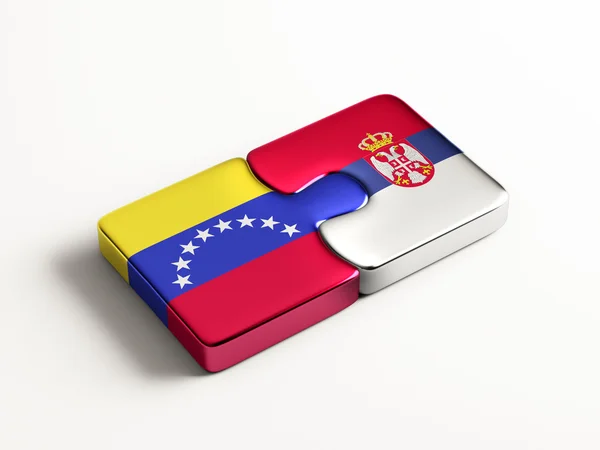 Serbia Venezuela Puzzle Concepto — Foto de Stock