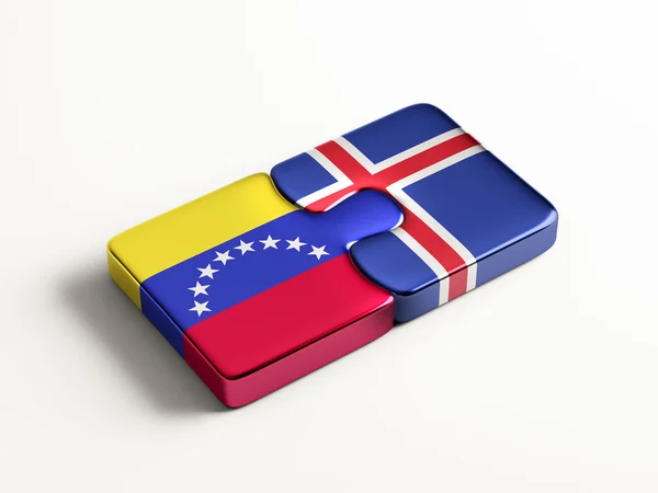 Islandia Venezuela Puzzle Concepto — Foto de Stock