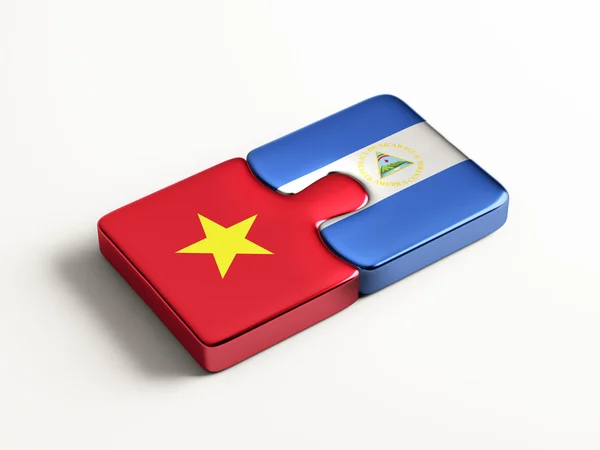 Vietnam Nicaragua  Puzzle Concept — Stock Photo, Image