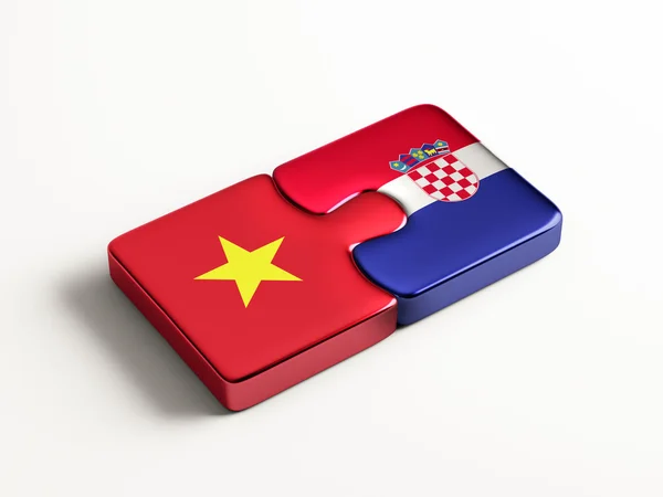 ベトナム クロアチア パズル コンセプト — ストック写真