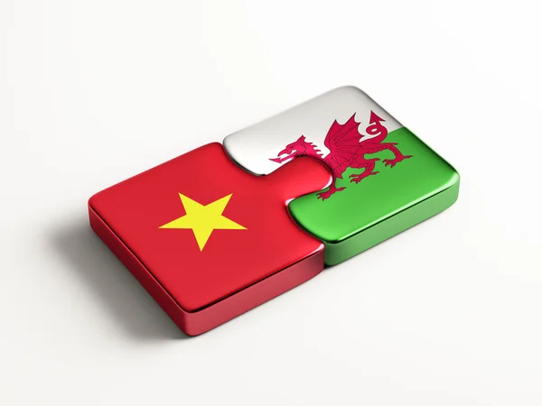 Wales Vietnam puzzel Concept — Stockfoto