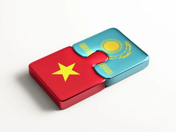 Kazachstan Vietnam puzzel Concept — Stockfoto