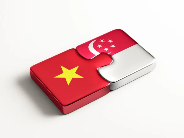 Singapore Vietnam puzzel Concept — Stockfoto