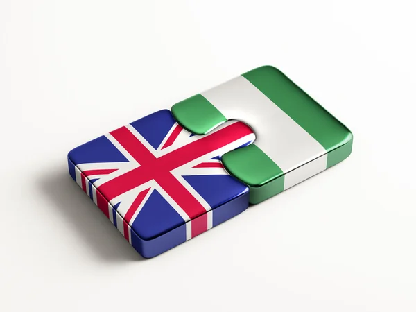 Verenigd Koninkrijk Nigeria puzzel Concept — Stockfoto