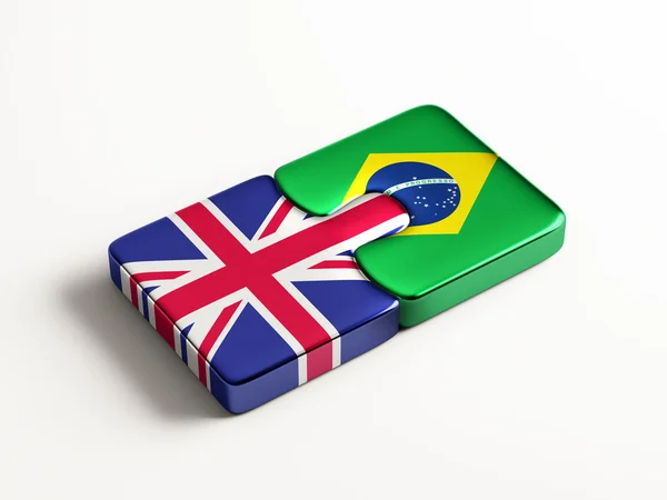Förenade kungariket Brasilien pussel koncept — Stockfoto