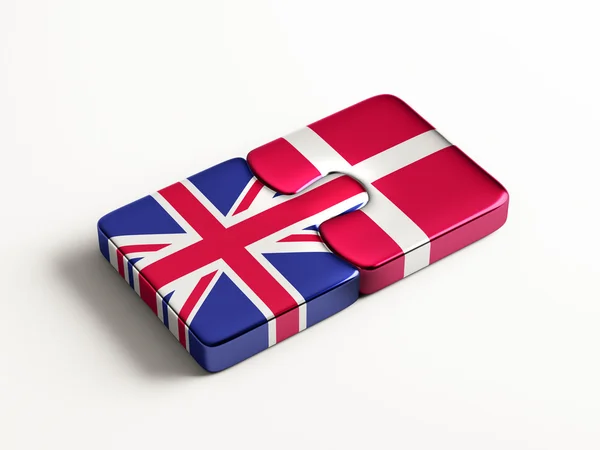 Verenigd Koninkrijk Denemarken puzzel Concept — Stockfoto
