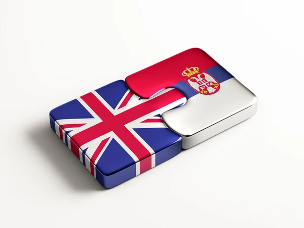 Srbsko Velká Británie Puzzle koncept — Stock fotografie