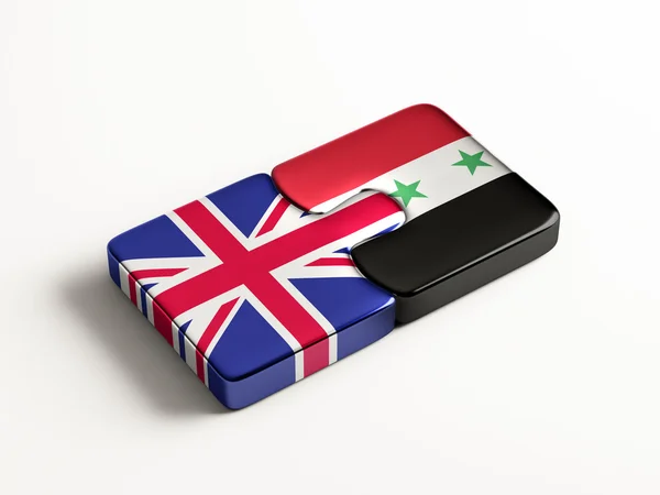 Syrië Verenigd Koninkrijk puzzel Concept — Stockfoto