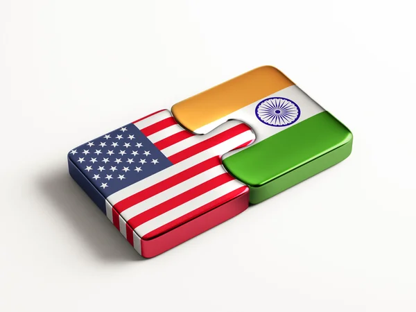 United States India  Puzzle Concept — Stock Photo, Image