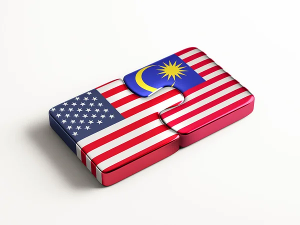 United States Malaysia Puzzle-Konzept — Stockfoto