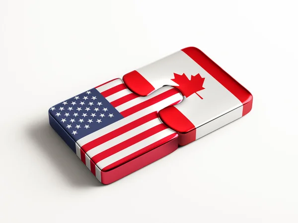 United States Canada  Puzzle Concept — Stock Photo, Image