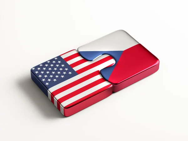 Estados Unidos República Checa Puzzle Concepto —  Fotos de Stock