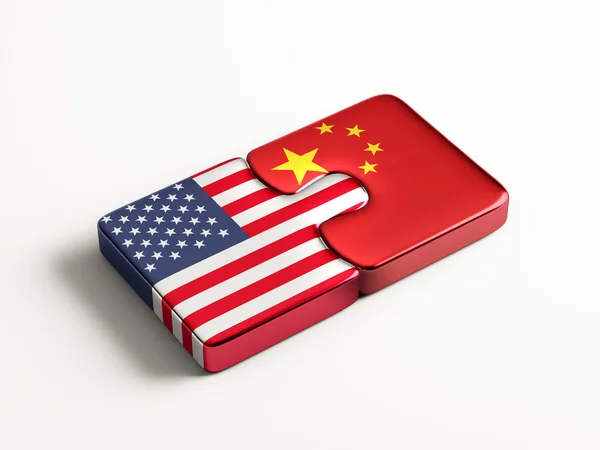 미국 중국 퍼즐 개념 — 스톡 사진