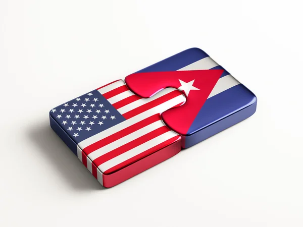 Estados Unidos Cuba Puzzle Concept —  Fotos de Stock