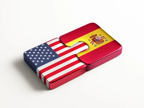 United States Spain  Puzzle Concept — Stock Photo, Image