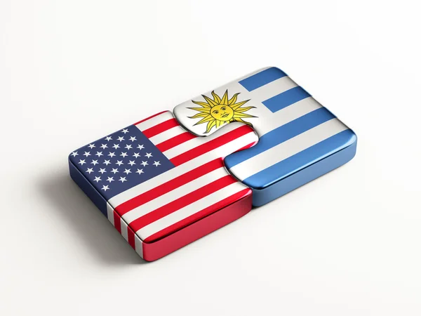 Uruguay Estados Unidos Puzzle Concepto — Foto de Stock