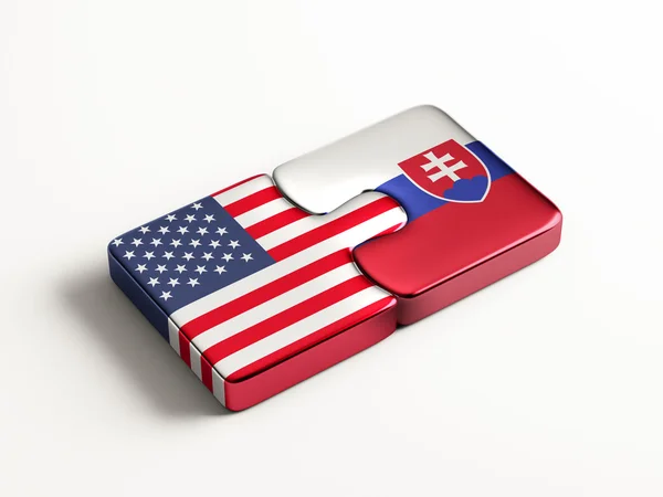 Slowakije Verenigde Staten puzzel Concept — Stockfoto