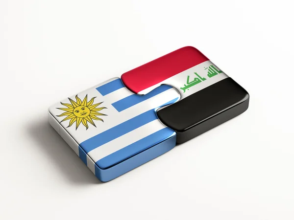Uruguay Irak pussel koncept — Stockfoto