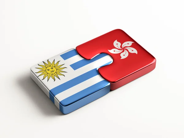 Uruguay hong kong puzzle-konzept — Stockfoto